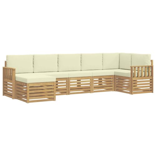 Комплект дивани за открито 7 pcs Бяло и кремаво