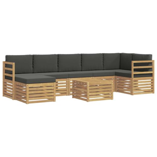Комплект дивани за открито 8 pcs Бяло и антрацит