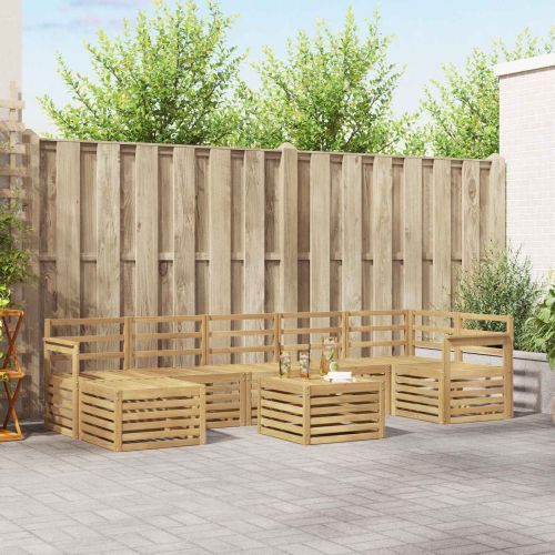 Комплект дивани за открито 8 pcs Бяло 59 x 59 x 37 см