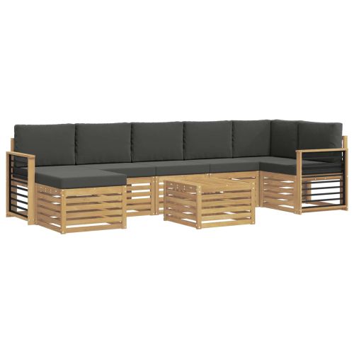 Комплект дивани за открито 8 pcs Бяло и антрацит
