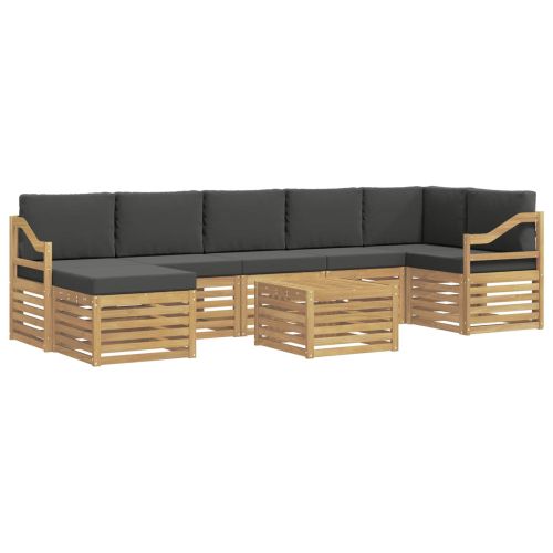 Комплект дивани за открито 8 pcs Бяло и антрацит