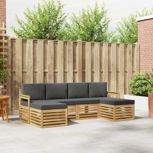 Комплекти дивани 6 pcs Бяло и антрацит 249 x 122,5 x 73 см