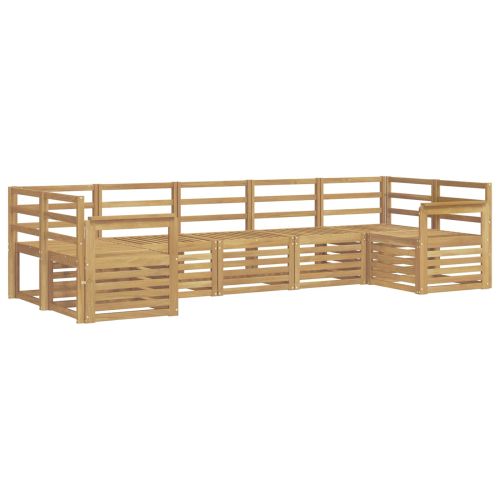 Комплект дивани за открито 7 pcs Бяло 304 x 128,5 x 73 см