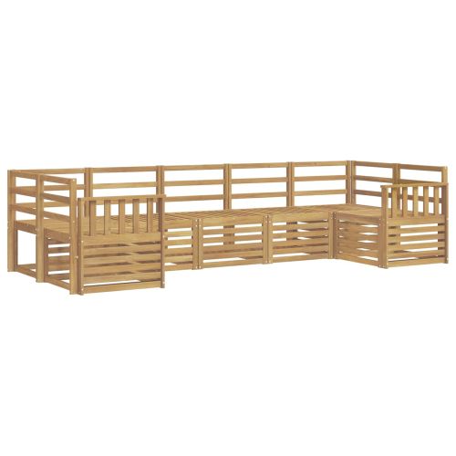 Комплект дивани за открито 7 pcs Бяло 304 x 128,5 x 73 см