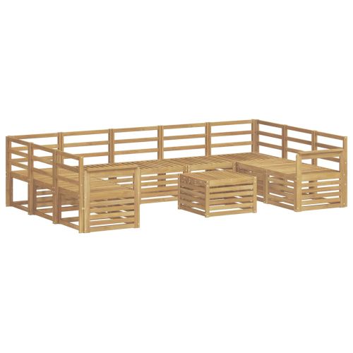 Комплект дивани за открито 10 pcs Бяло 59 x 59 x 37 см