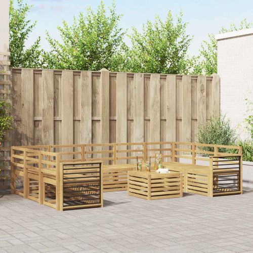 Комплект дивани за открито 10 pcs Бяло 59 x 59 x 37 см