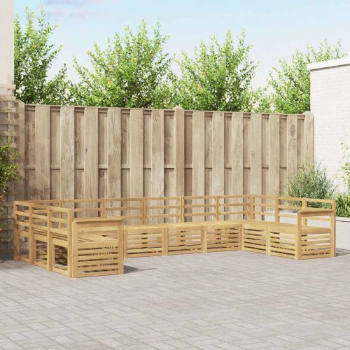 Комплект дивани за открито 10 pcs Бяло 363 x 187,5 x 73 см