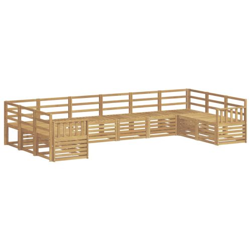 Комплект дивани за открито 10 pcs Бяло 363 x 187,5 x 73 см