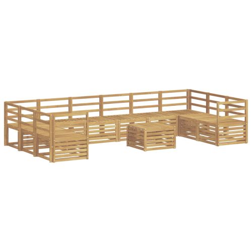 Комплект дивани за открито 11 pcs Бяло 59 x 59 x 37 см