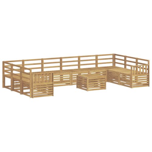 Комплект дивани за открито 11 pcs Бяло 59 x 59 x 37 см