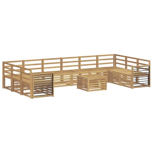 Комплект дивани за открито 11 pcs Бяло 59 x 59 x 37 см