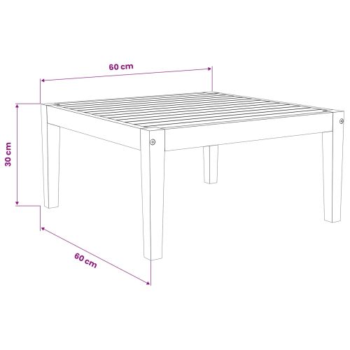 Маса Солидно акациево дърво Натурално 60 x 60 x 30 cm