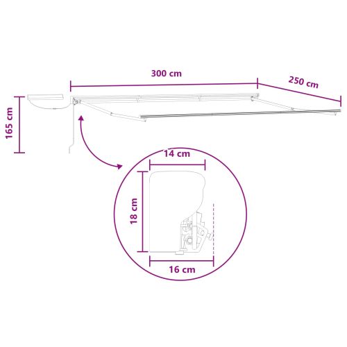Електрически разтегателен навес Пясък 3 x 2,5 m