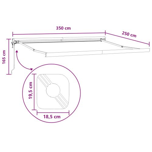 Прибираща се тента Пясък 350 x 250 cm Текстил и Метал
