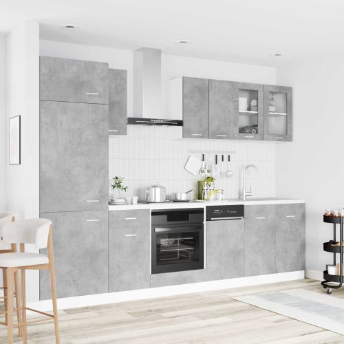 Кухненски единица Lyon 8 pcs Бетонно сиво Инженерна дървесина