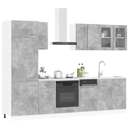 Кухненски единица Lyon 8 pcs Бетонно сиво Инженерна дървесина