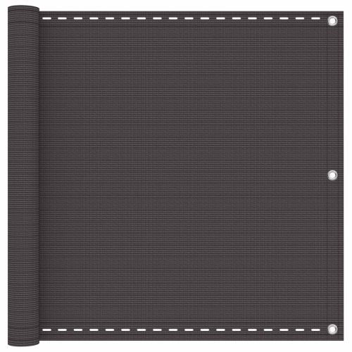 Балконен екран Антрацит 75 x 1200 см HDPE и алуминий