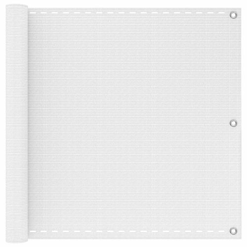 Балконен екран Бяло 90 x 700 cm HDPE и алуминий
