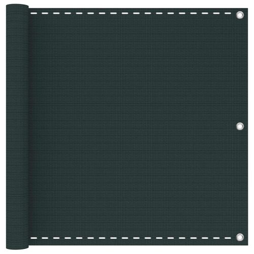 Балконен екран Тъмнозелено 120 x 800 cm HDPE и алуминий