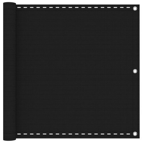 Балконен екран Черно 90 x 800 cm HDPE и алуминий