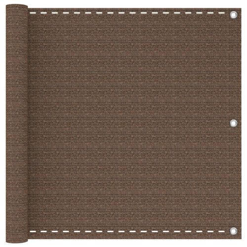 Балконен екран Кафяво 90 x 800 cm HDPE и алуминий
