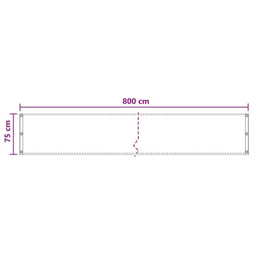 Балконен екран Кремаво 75 x 800 cm HDPE и алуминий