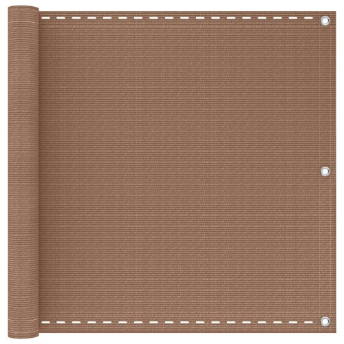 Балконен екран Таупе 90 x 1000 cm HDPE и алуминий