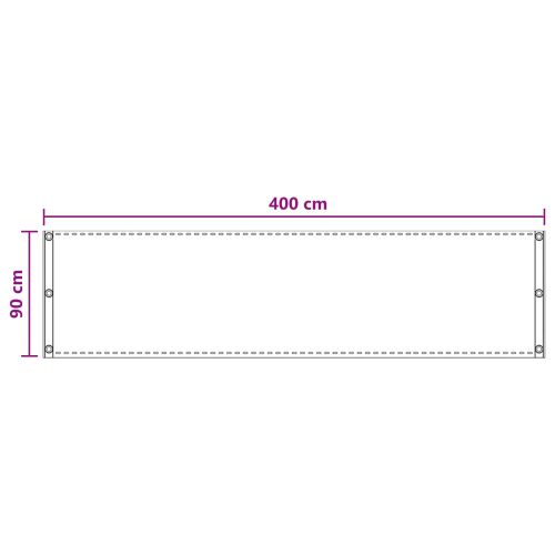 Балконен екран Светлосиво 90 x 400 cm HDPE и алуминий