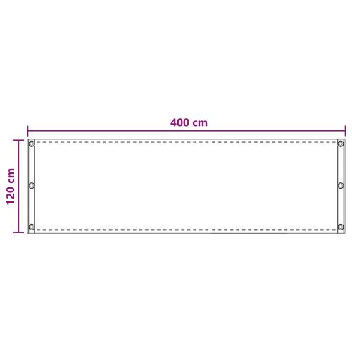 Балконен екран Светлосиво 120 x 400 cm HDPE и алуминий