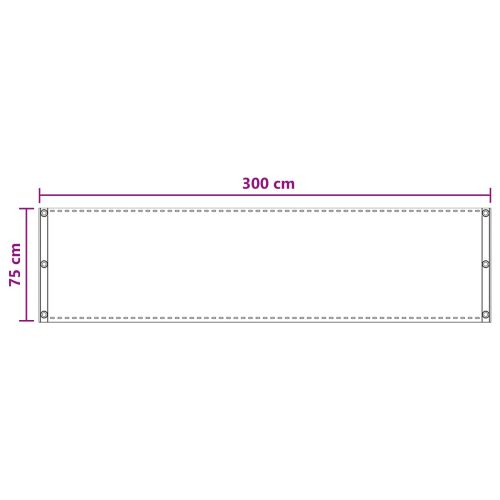 Балконен екран Пясък 75 x 300 cm HDPE и алуминий