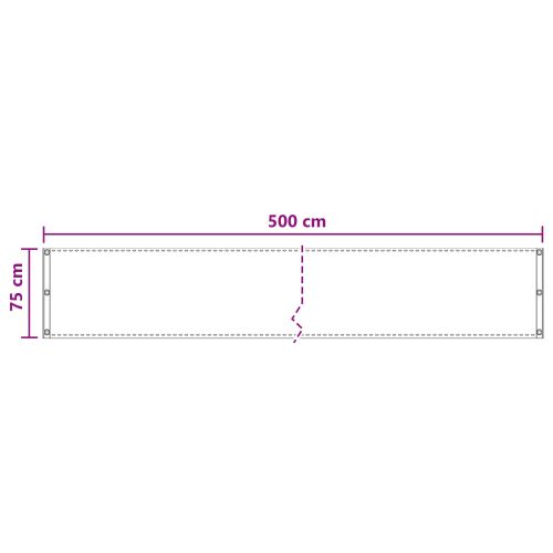 Балконен екран Пясък 75 x 500 cm HDPE и алуминий