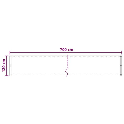 Балконен екран Пясък 120 x 700 cm HDPE и алуминий