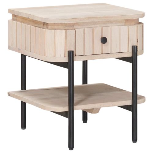 Ръчно изработен нощен шкаф Бяло 40 x 35 x 45 см