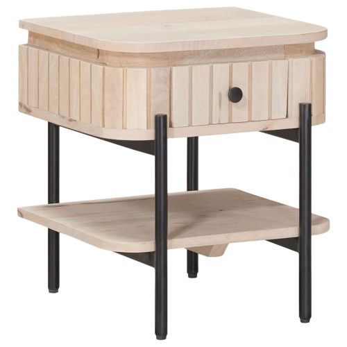 Ръчно изработен нощен шкаф Бяло 40 x 35 x 45 см