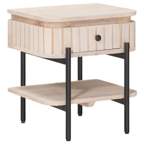 Ръчно изработен нощен шкаф Бяло 40 x 35 x 45 см