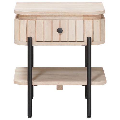 Ръчно изработен нощен шкаф Бяло 40 x 35 x 45 см