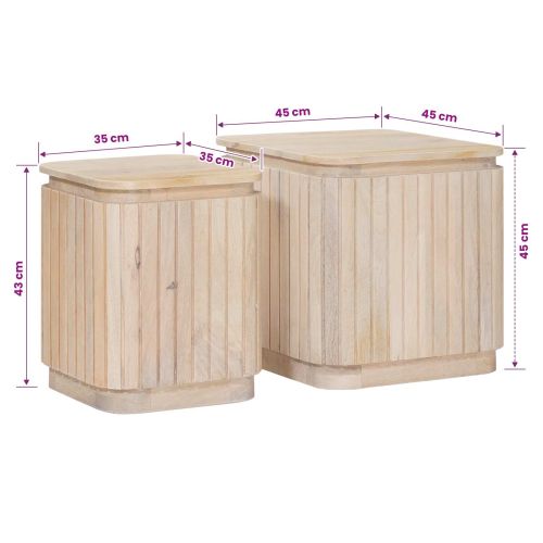 Ръчно изработен комплект масички 2 pcs Бяло 45 x 45 x 45 cm