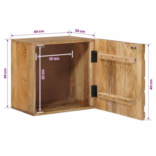 Ръчно изработен нощен шкаф Тикова кафява 40x30x40 см