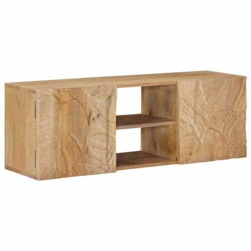Стенен ТВ шкаф с рафт със съхранение с врата 100 x 30 x 35 см