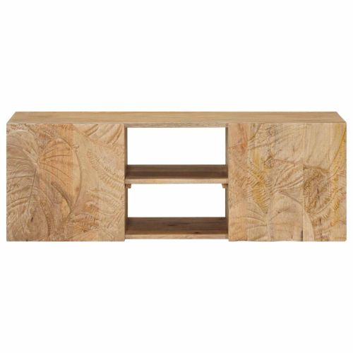 Стенен ТВ шкаф с рафт със съхранение с врата 100 x 30 x 35 см