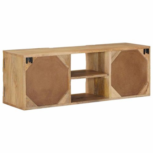 Стенен ТВ шкаф с рафт със съхранение с врата 100 x 30 x 35 см