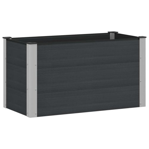 Градинска повдигната леха Черно 100 x 50 x 54 cm WPC и алуминий