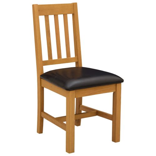 Трапезен стол VENLO 2 pcs Масивен дъб Черно 45 x 53 x 92 см