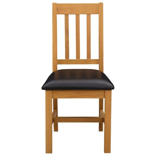 Трапезен стол VENLO 2 pcs Масивен дъб Черно 45 x 53 x 92 см