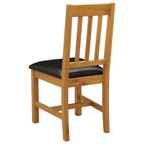 Трапезен стол VENLO 2 pcs Масивен дъб Черно 45 x 53 x 92 см