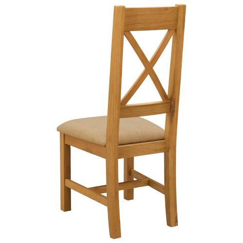 Трапезен стол 2 pcs Масивен дъб Бежово 45 x 54 x 105 см