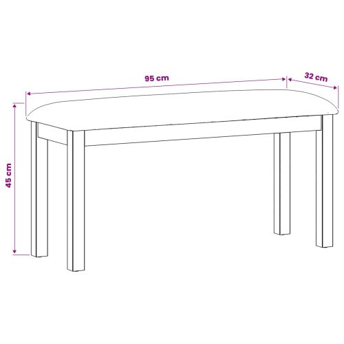 Пейка за хранене 95 x 32 x 45 см Масивен дъб Бежово