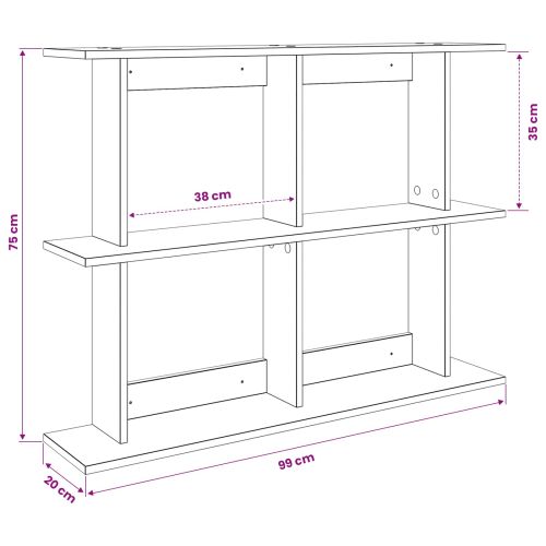 Стенен рафт Монтиране на стена Сиво 100 x 20 x 75 см