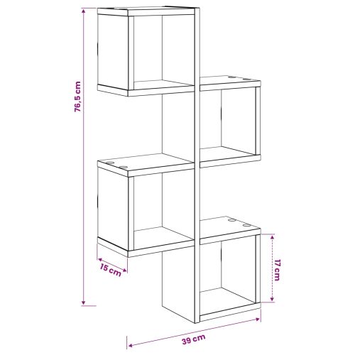 Плаващ рафт Монтиране на стена Кафяво 87 x 20 x 55 см
