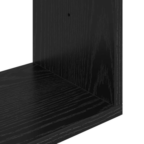Стенен рафт Монтиране на стена Черно 32 x 21 x 107 см